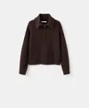 Mango Half Zip Sweater In Brown