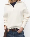Mango Knitted Sweater With Zipper In White