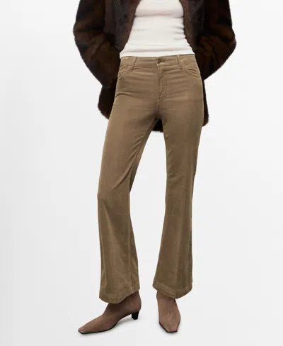 Mango Corduroy Flared Jeans Medium Brown