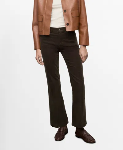 Mango Women's Corduroy Flared Jeans In Brown
