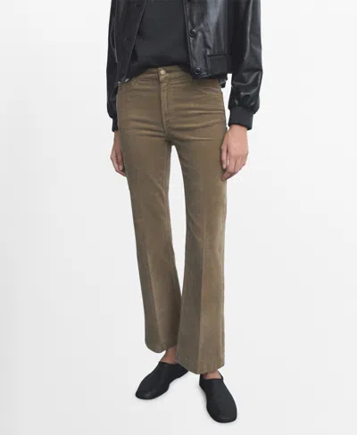 Mango Women's Corduroy Flared Jeans In Brown