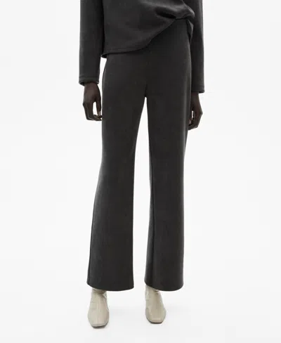 Mango Women's Corduroy Straight Pants In Dark Heather Gray