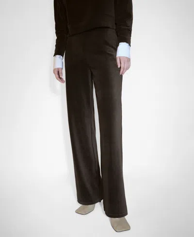 Mango Women's Corduroy Straight Trousers In Khaki