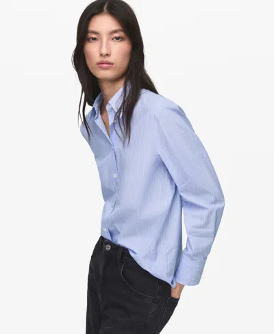 Mango Women's Cotton And Lyocell Blend Straight Shirt In Blue