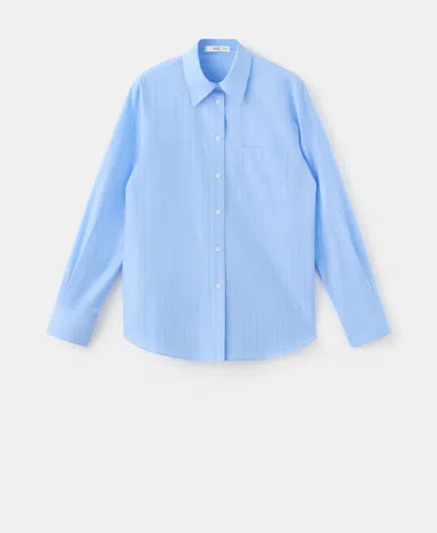Mango Women's Cotton And Lyocell Blend Straight Shirt In Blue