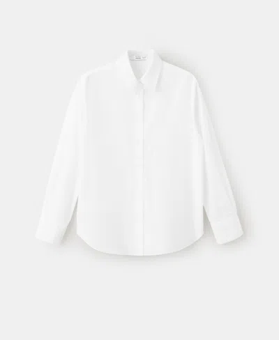 Mango Women's Cotton And Lyocell Blend Straight Shirt In Natural White