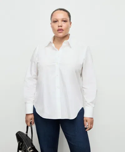 Mango Women's Cotton And Lyocell Blend Straight Shirt In White