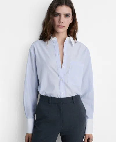 Mango Women's Cotton-blend Combined Shirt In Blue