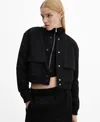 Mango Veste Bomber Coton In Black