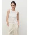 Mango Crochet Tank In White