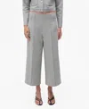 Mango Wide Leg Crop Pants In Gray