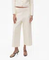 Mango Wide Leg Crop Pants In Neutral