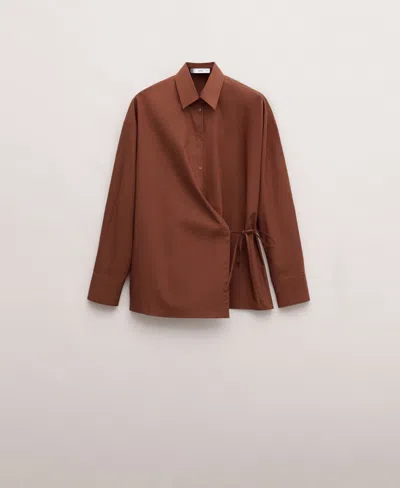 Mango Women's Cotton Cross Shirt In Brown