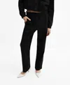 Mango Elastic Waist Jogger Trousers In Black