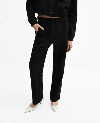 Mango Women's Cotton Jogger-style Trousers In Black