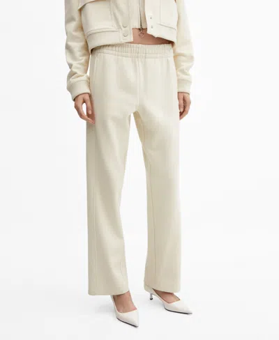 Mango Women's Cotton Jogger-style Trousers In Light Beige