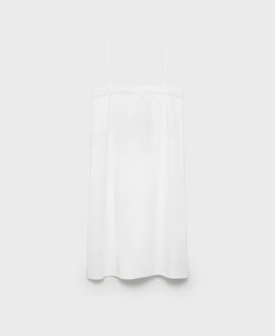 Mango Women's Cotton Lace Nightgown In White