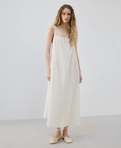 Mango Women's Cotton Lace Nightgown In White