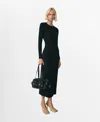 Mango - Robe Midi Coton Noir - Xl - Femme In Black