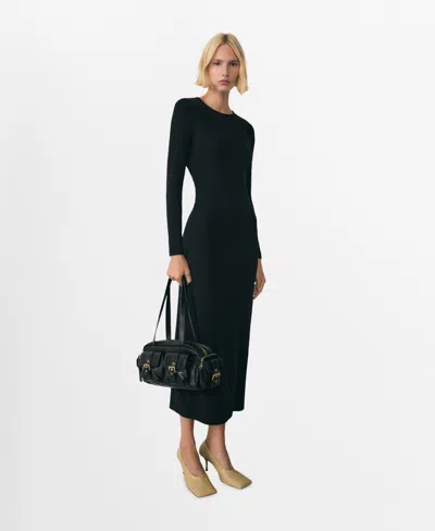 Mango - Robe Midi Coton Noir - Xl - Femme In Black
