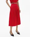 Mango Women's Cotton Pleated Skirt In Red
