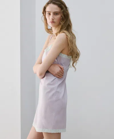 Mango Women's Cotton Short Nightgown In Neutral