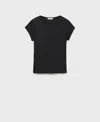 Mango Cotton Short Sleeve T-shirt Black In Black