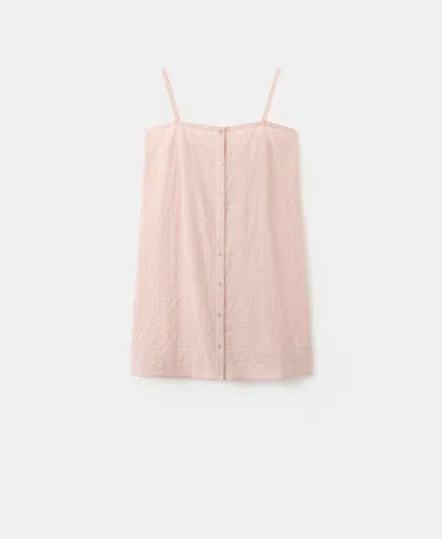 Mango Picot Stretch Cotton Nightgown In Orange