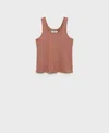 Mango Scoop Neck Cotton Tank In Brown