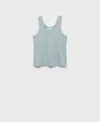Mango Scoop Neck Cotton Tank In Blue
