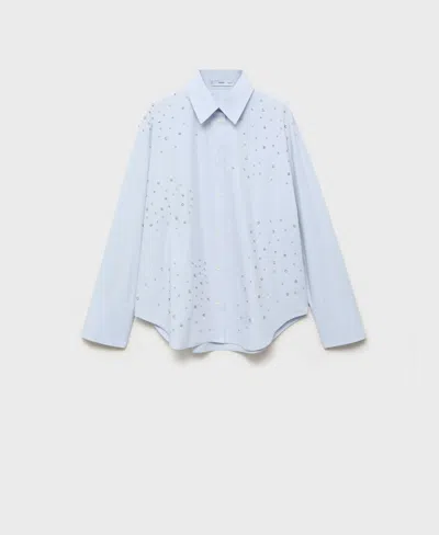 MANGO WOMEN'S COTTON STRASS SHIRT