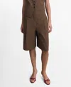 Mango Cotton Bermuda Shorts In Brown