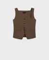 Mango Women's Cotton Suit Vest In Brown