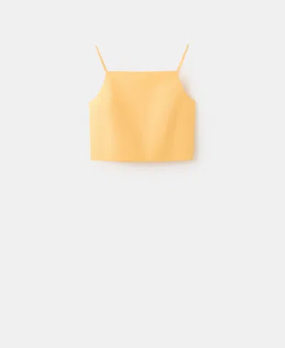 Mango Women's Cotton Tank Top In Yellow