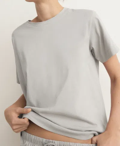 Mango Women's Cotton Two-piece Short-sleeved Pajamas In Gray