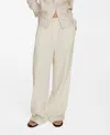 Mango Garment Washed Cotton Pants In Neutral