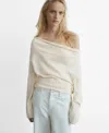 Mango Cowl Neck Sweater Ecru In Neutral