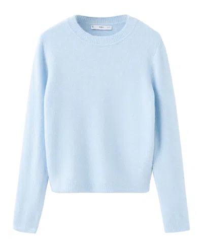 Mango Women's Crewneck Long Sleeve Sweater In Sky Blue
