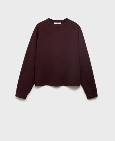 Mango Women's Crewneck Sweatshirt In Burgundy