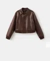 Mango Women's Croc-effect Bomber Jacket In Neutral