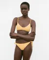 Mango Crochet Bikini Top In Yellow