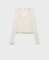 Mango Open Stitch Cardigan In White