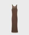 Mango Crochet Long Dress Medium Brown In Multi