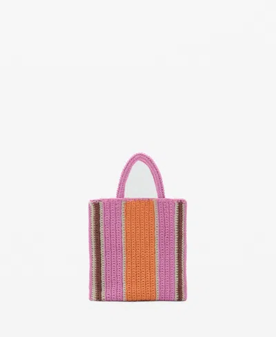 Mango Women's Crochet Shopper Bag In Pink