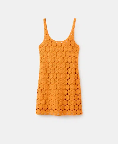 Mango Women's Crochet Short Dress In Orange