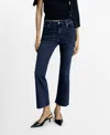 Mango Women's Crop Flared Jeans In Dark Blue