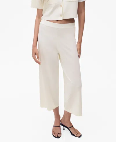 Mango Women's Crop Knit Pants In Neutral