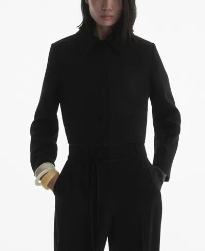 Mango Women's Crop Lapel Suit Jacket In Black