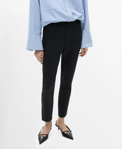 Mango Women's Crop Skinny Pants In Black