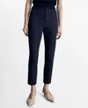 Mango Women's Crop Skinny Pants In Blue